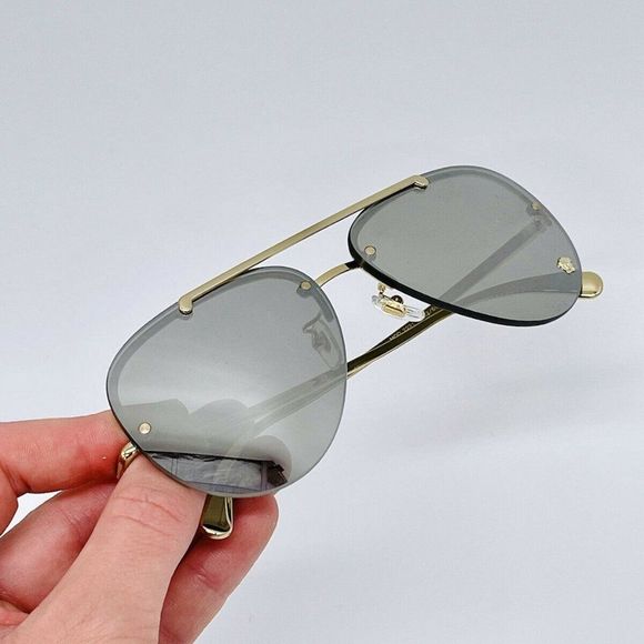 New! Versace Aviator Unisex Grey Sunglasses w/ box - Picture 1 of 7